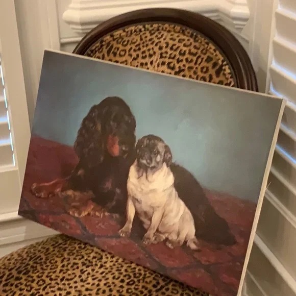 A Gordon Setter and Pug on Canvas - Picture 3 of 16